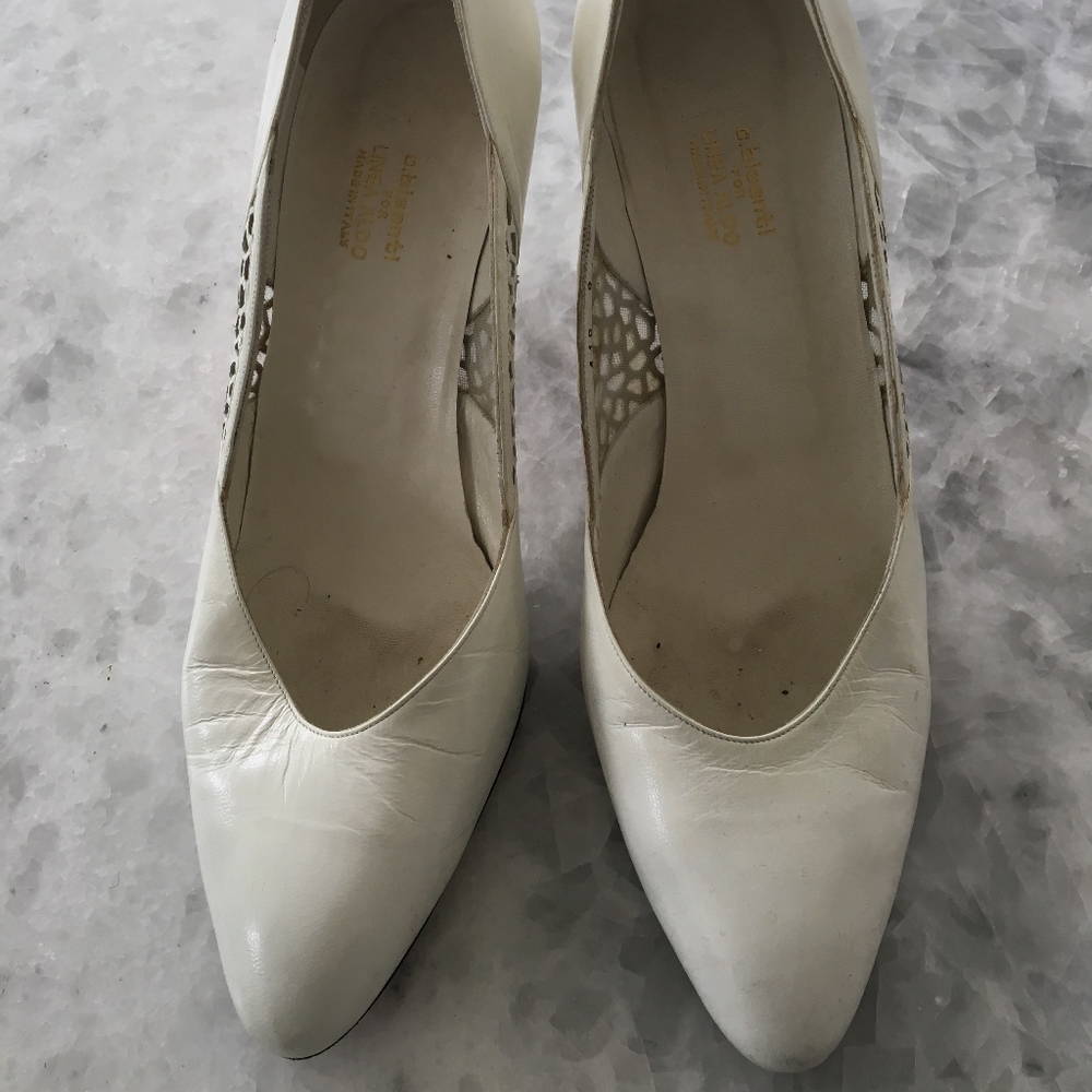 White Leather Heels